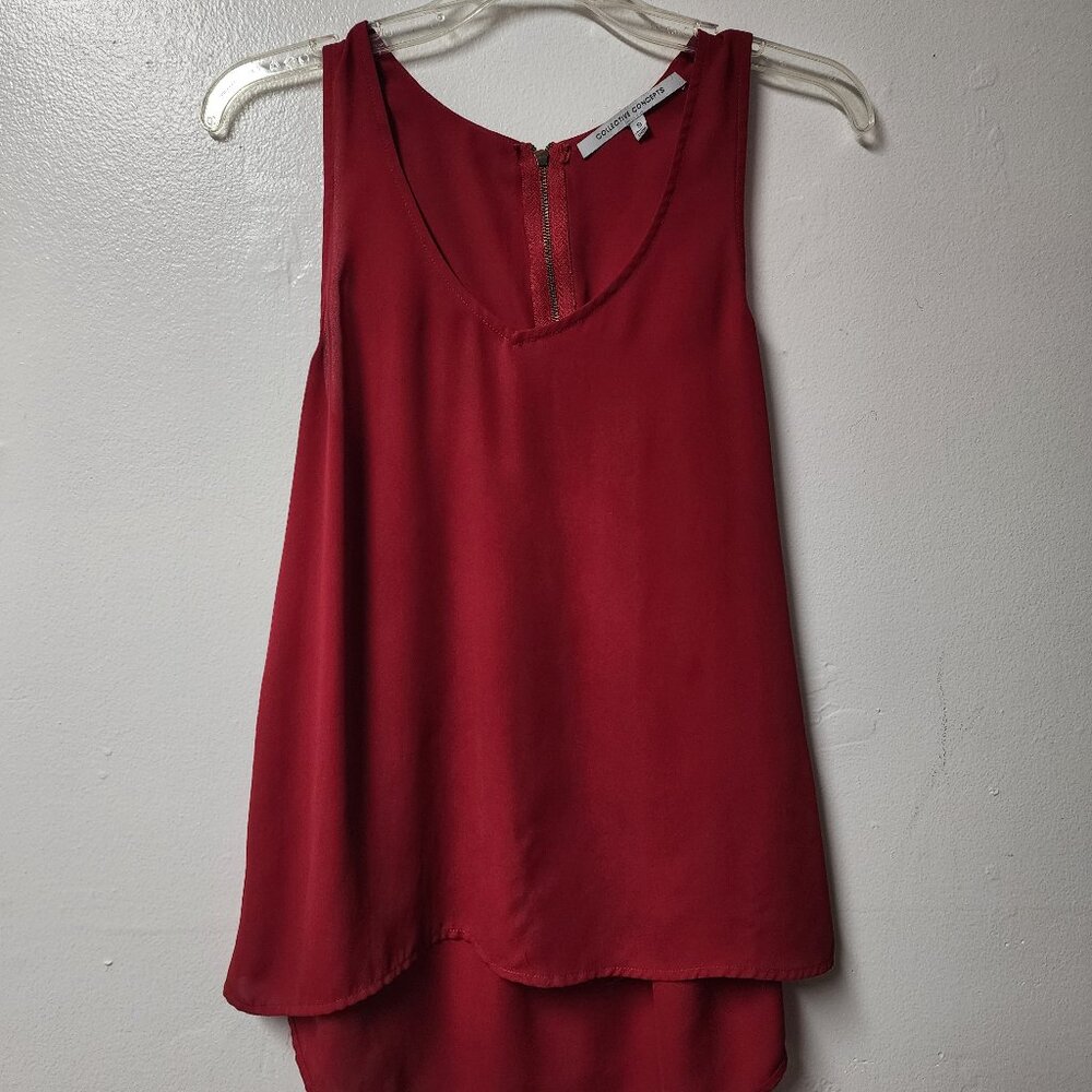 collective concepts blood red polyester tank top small layering